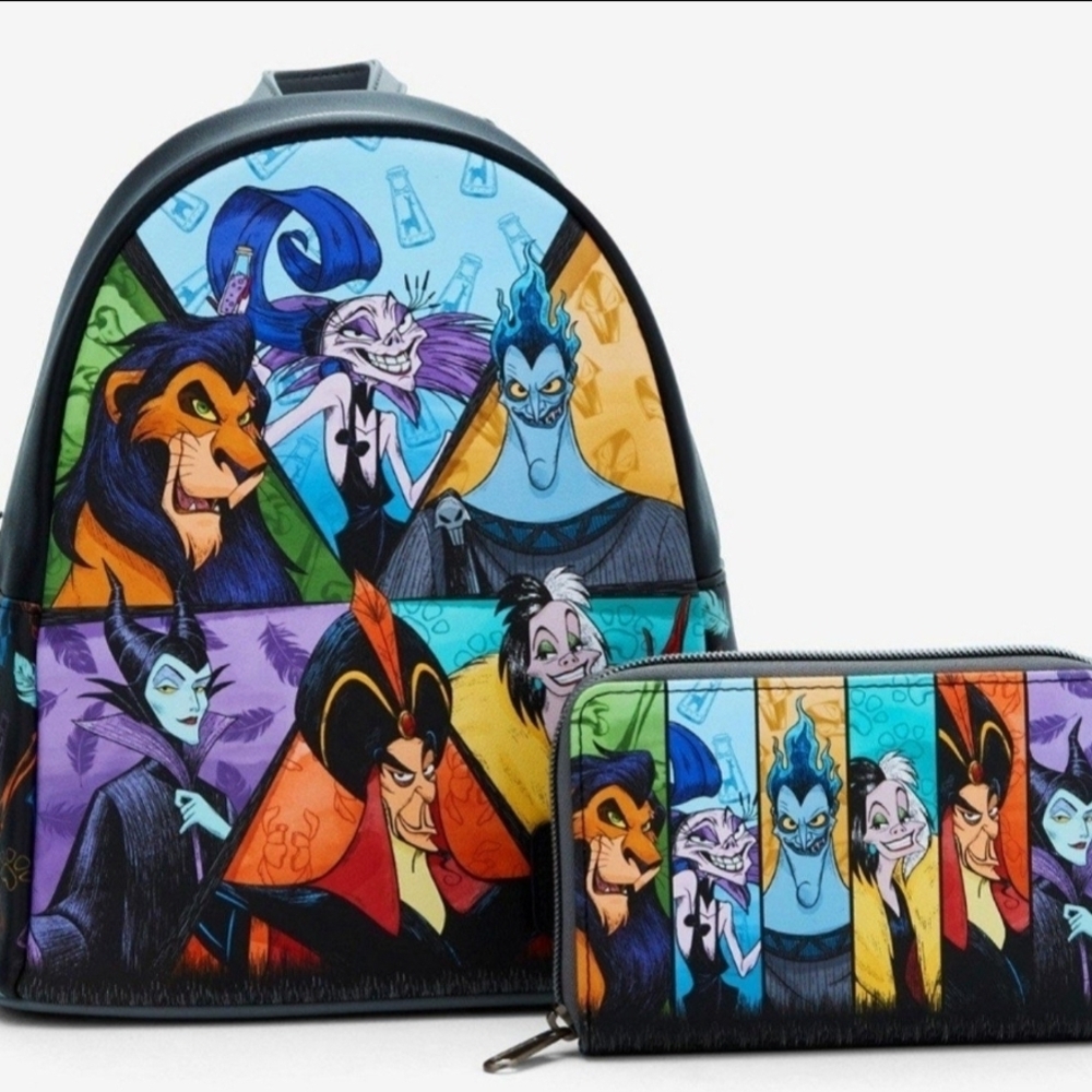 Colorful Villains Backpack and Wallet Set